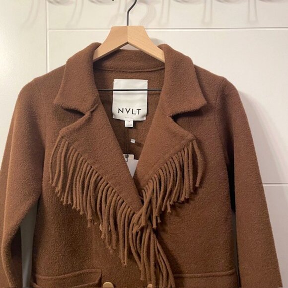 Anthropologie Chocolate Fringe Blazer - Picture 6 of 16